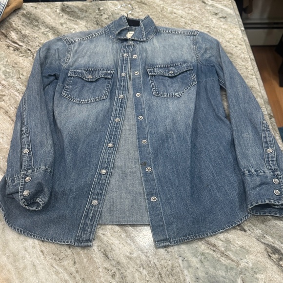 J. Crew Tops - J. Crew Blue Denim Button-Up Shirt